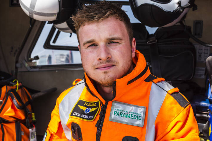Portrait of a London Air Ambulance paramedic.