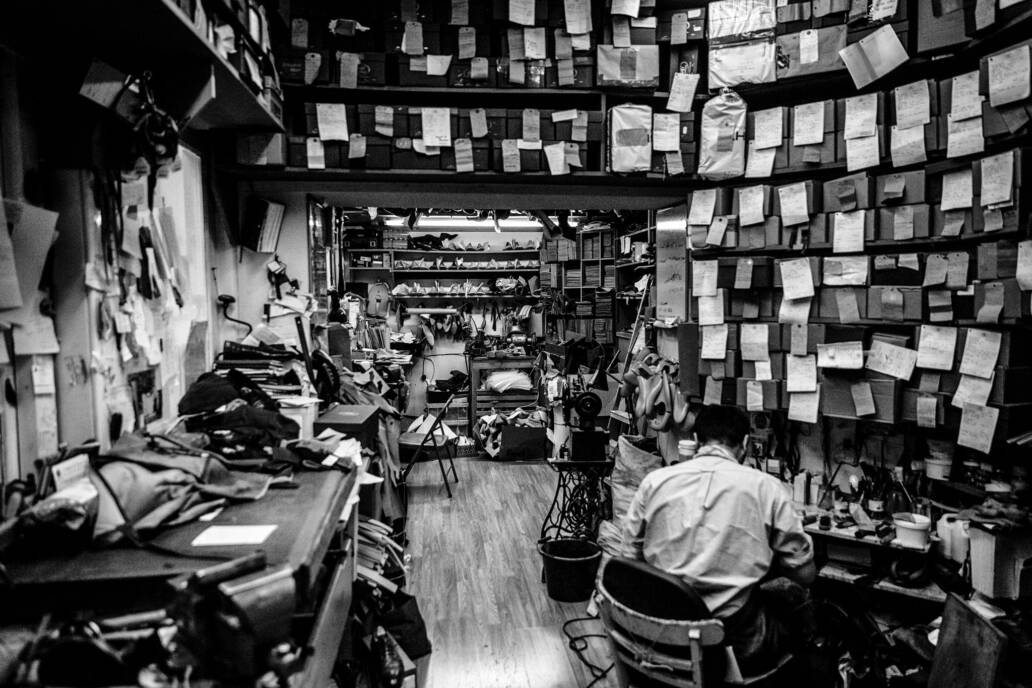 Craft photography of bespoke shoe workshop