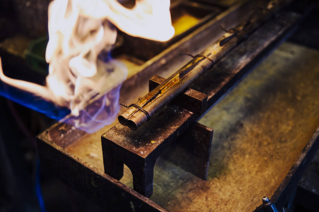 Bespoke shotgun barrel under construction